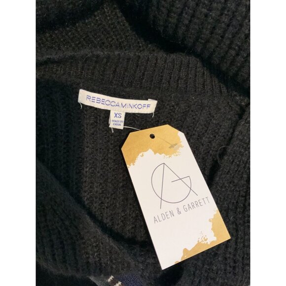 Rebecca Minkoff Black Wool Blend V-Neck Sweater, Size XS - Picture 6 of 6